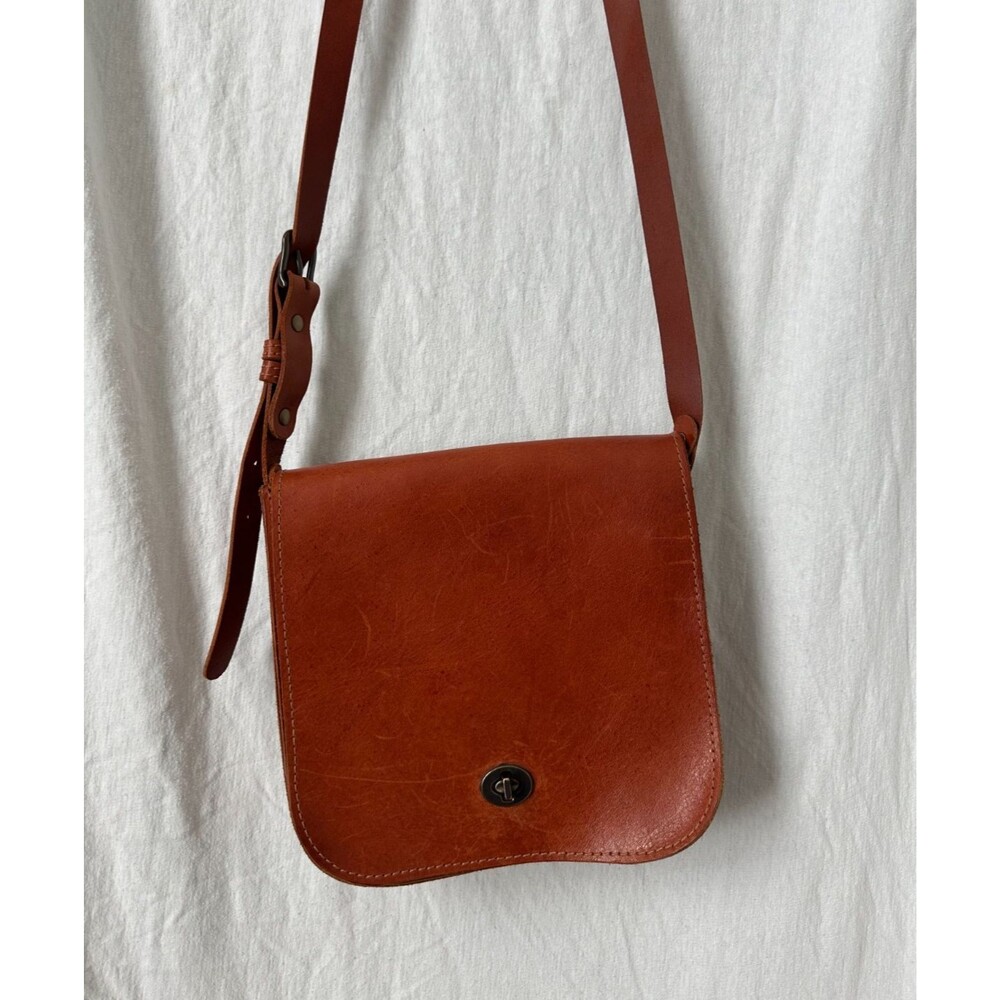 Parker Clay Layla Satchel Crossbody Rust Brown Real Leather Bag Adjustable Strap
